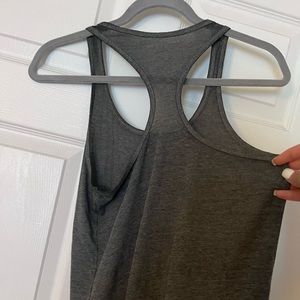 Gray racer back workout tank